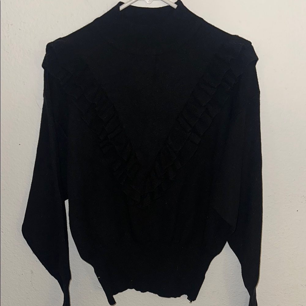 Black Ruffled Sweater